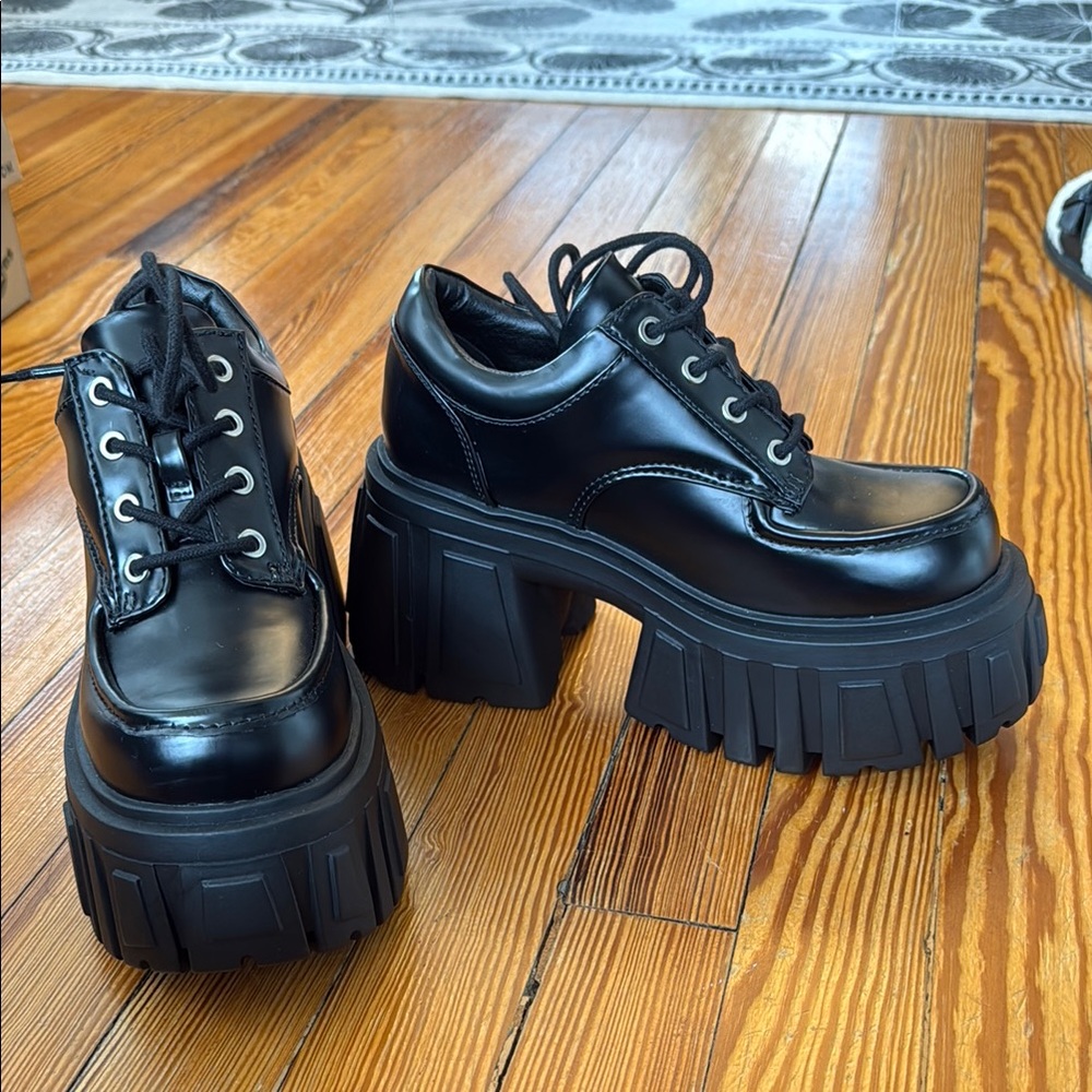 Dolls Kill Widow Secret Hallways Black Platform Women's Oxford Shoes